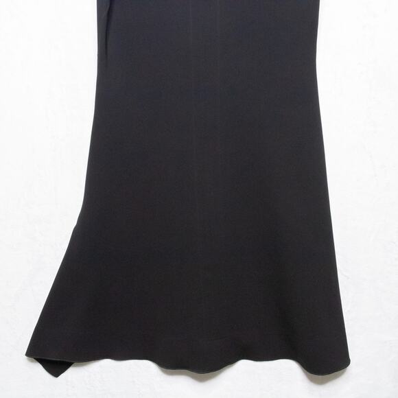 Revolve THEORY Desza Jersey Crepe Black Asymmetrical Hem Dress Sleeveless Sz 2 - Picture 11 of 12